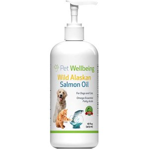 Pet Wellbeing Wild Alaskan Salmon Oil Liquid Supplement for Dogs, 16-oz bottle