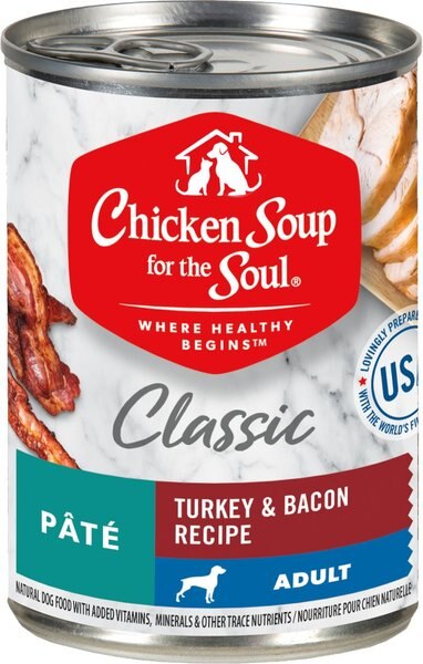 Chicken Soup for the Soul Classic Pate Turkey & Bacon Recipe Canned Dog Food, 13-oz, case of 12 slide 1 of 7