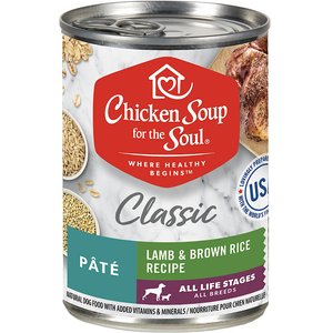 Chicken Soup for the Soul Classic Pate Lamb & Brown Rice Recipe Canned Dog Food, 13-oz, case of 12