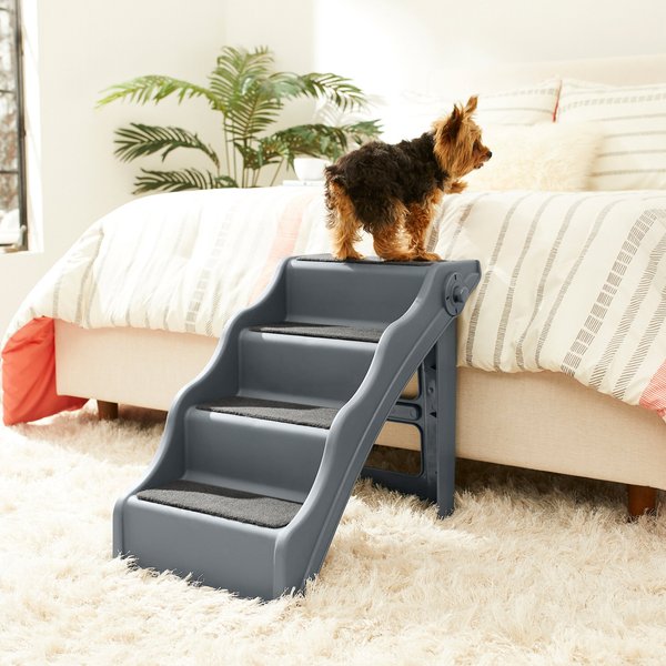 Frisco Foldable Nonslip Cat & Dog Stairs, Charcoal slide 1 of 8