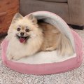 FurHaven Faux Sheepskin Snuggery Orthopedic Cat & Dog Bed w/Removable Cover, Pink, 18-in