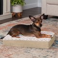 FurHaven NAP Deluxe Memory Foam Pillow Dog Bed w/Removable Cover, Cream, Small
