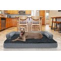 FurHaven Comfy Couch Memory Top Cat & Dog Bed w/Removable Cover, Diamond Gray, Jumbo Plus