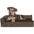 FurHaven Plush & Velvet Deluxe Chaise Lounge Orthopedic Dog & Cat Bed, Sable Brown, Small