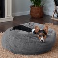 FurHaven Plush Ball Pillow Dog Bed w/Removable Cover, Gray Mist, Medium