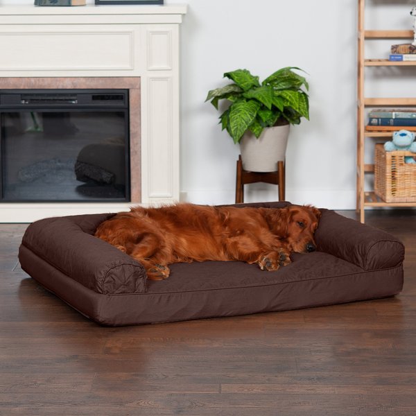 FurHaven Quilted Orthopedic Sofa Cat & Dog Bed w/ Removable Cover, Coffee, Jumbo slide 1 of 10