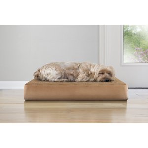 FurHaven Snuggle Deluxe Orthopedic Pillow Cat & Dog Bed w/Removable Cover, Camel, Small