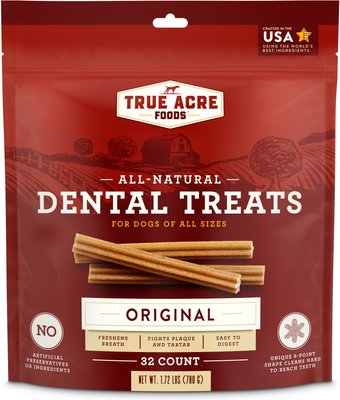 TRUE ACRE FOODS All-Natural Dental Chew Sticks, Original Flavor, 32 count - Chewy.com