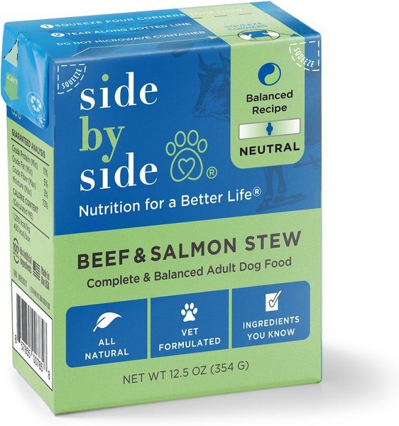 Side By Side Neutral Complete & Balanced Beef & Salmon Wet Dog Food, 12.5-oz box slide 1 of 2