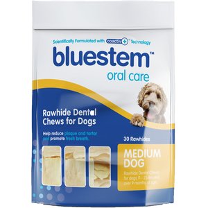 Bluestem Oral Care Rawhide Dental Chews Dog Treats, Medium