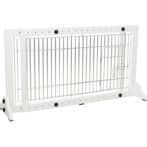 TRIXIE Wooden Freestanding Pet Gate with Door, White