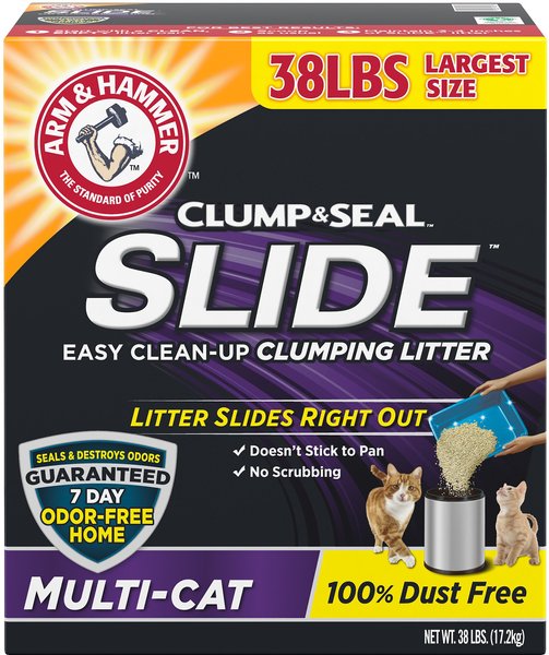 Arm & Hammer Litter Slide Multi-Cat Scented Clumping Clay Cat Litter, 38-lb box slide 1 of 13