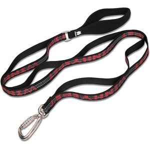 Chai's Choice Premium Trail Runner Multi Handle Heavy Duty Training Polyester Reflective Dog Leash, Black/Red, Medium: 4.5-ft long, 4/5-in wide