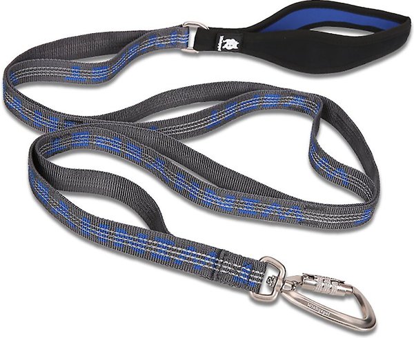 Chai's Choice Premium Trail Runner Multi Handle Heavy Duty Training Polyester Reflective Dog Leash, Blue/Gray, Large: 4.5-ft long, 1-in wide slide 1 of 7