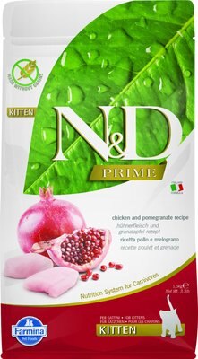 Farmina N&D Prime Chicken & Pomegranate Recipe Kitten Dry Food, 3.3-lb bag, slide 1 of 1