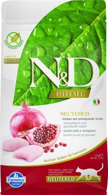 Farmina N&D Prime Chicken & Pomegranate Recipe Neutered Adult Cat Dry Food, slide 1 of 1
