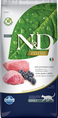 Farmina N&D Prime Cat Lamb & Blueberry Recipe Adult Cat Dry Food, 11-lb bag, slide 1 of 1