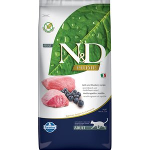 Farmina N&D Prime Lamb & Blueberry Recipe Adult Cat Dry Food, 11-lb bag