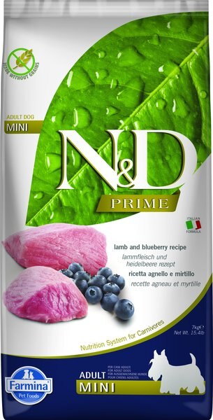 Farmina N&D Prime Lamb & Blueberry Recipe Adult Mini Dry Dog Food, 15.4-lb bag slide 1 of 1