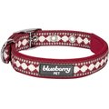 Blueberry Pet 3M Pattern Polyester Reflective Dog Collar, Marsala Red, Medium: 13 to 16.5-in neck, 3/4-in wide