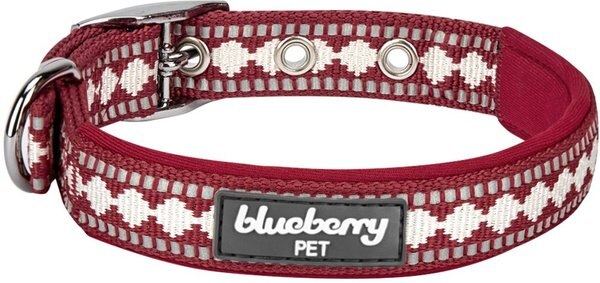 Blueberry Pet 3M Pattern Polyester Reflective Dog Collar, Marsala Red, Large: 17 to 20.5-in neck, 1-in wide slide 1 of 7