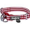 Blueberry Pet 3M Multi-Colored Stripe Polyester Reflective Dog Collar, Marsala Red & Pink, Medium: 14.5 to 20-in neck, 3/4-in wide