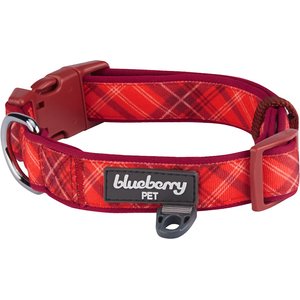 Blueberry Pet Soft & Comfy Padded Polyester Dog Collar, Aileen Red, Small: 12 to 16-in neck, 5/8-in wide