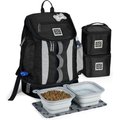 Mobile Dog Gear Drop Bottom Weekender Backpack Pet Travel Bag, Black