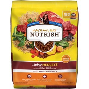 Rachael Ray Nutrish SuperMedleys Vitality Blend Superfoods & Beef Recipe Dry Dog Food, 12-lb bag