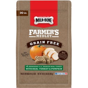 Milk-Bone Farmer's Medley Grain-Free Turkey & Pumpkin Dog Treats, 30-oz bag