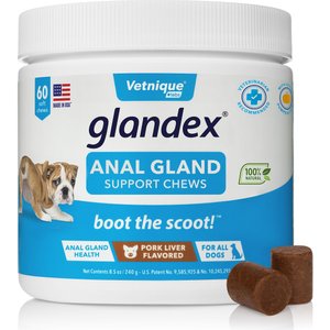 Vetnique Labs Glandex Pork Liver Flavored Soft Chew Digestive & Anal Gland Supplement for Dogs, 60 count