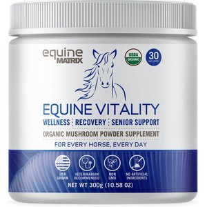Equine Matrix Vitality Organic Mushroom Powder Senior Powder Horse Supplement, 300-gram tub