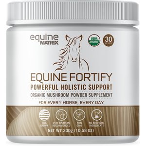 Equine Matrix Fortify Organic Mushroom Powder Horse Supplement, 300-gram tub
