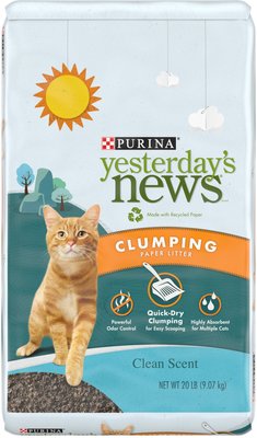 Yesterday's News Clean Scented Clumping Paper Cat Litter, 20-lb bag, slide 1 of 1