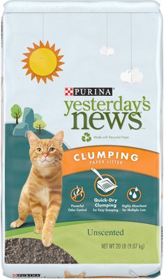 Yesterday's News Unscented Clumping Paper Cat Litter, 20-lb bag, slide 1 of 1