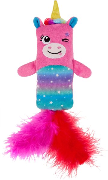 Frisco Mythical Mates Pink Unicorn Crinkle Kicker Cat Toy with Catnip slide 1 of 3