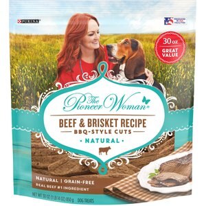 The Pioneer Woman Natural Beef & Brisket Recipe BBQ Style Cuts Grain-Free Natural Dog Treats, 30-oz bag