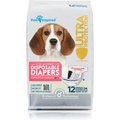 Paw Inspired Disposable Female Dog Diapers, Medium: 16 to 21-in waist, 12 count