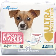 Paw Inspired Ultra Protection Disposable Female Dog Diapers, 32 count