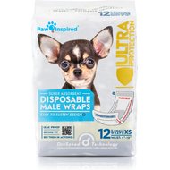 Paw Inspired Ultra Protection Disposable Belly Band Male Dog Wraps, 12 count