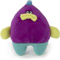 GoDog Grumpy Fat Dino Chew Guard Squeaky Plush Dog Toy, Purple, Small