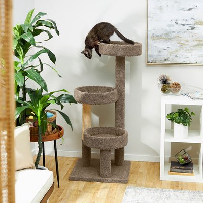 Frisco 50-in Real Carpet Wooden Cat Tree, slide 1 of 1