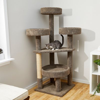 Frisco 65-in Real Carpet Wooden Cat Tree & Condo, slide 1 of 1