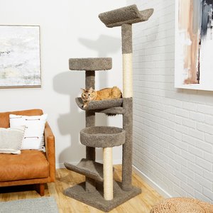 Frisco 70-in Real Carpet Wood Cat Tree, Gray