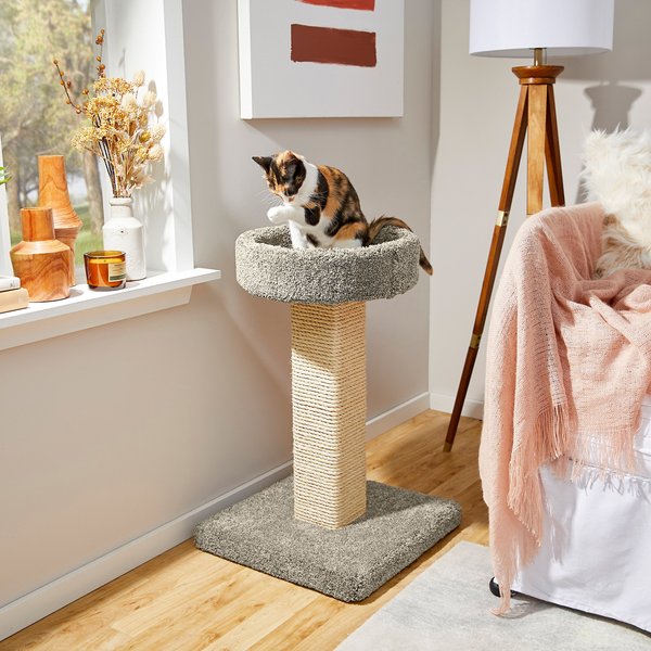 Frisco 32-in Real Carpet Wooden Cat Tree, Gray slide 1 of 7
