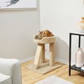 Frisco 24-in Real Carpet Cat Scratching Perch with Toy, Beige