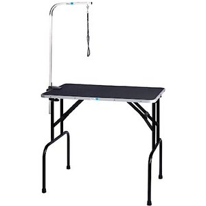Master Equipment Dog Grooming Table with Arm, Black, 48-in