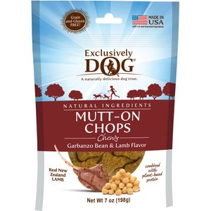 Exclusively Dog Mutt-On Chops Garbanzo Bean & Lamb Flavor Grain-Free Dog Treats, 7-oz bag