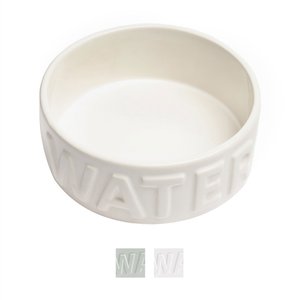 Park Life Designs Classic Ceramic Water Dog & Cat Bowl, White, 8-cup