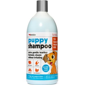 Petkin Tearless Powder Scent Puppy Shampoo, 32-oz bottle